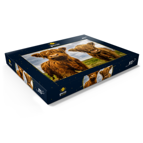 Darstellung des Puzzle Motivs Zwei süße Hochlandkühe - Puzzleteile: 100