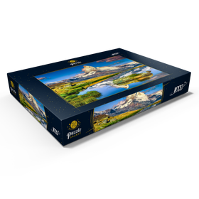 Alternative Darstellung des Puzzle-Motivs Morgenlichter am Matterhorn und wunderschönem Stellisee – Puzzleteile: 1000