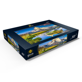 Darstellung des Puzzle Motivs Morgenlichter am Matterhorn und wunderschönem Stellisee - Puzzleteile: 500