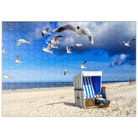 Darstellung des Puzzle-Motivs Strandkorb in Westerland, Sylt, Deutschland – Puzzleteile: 200