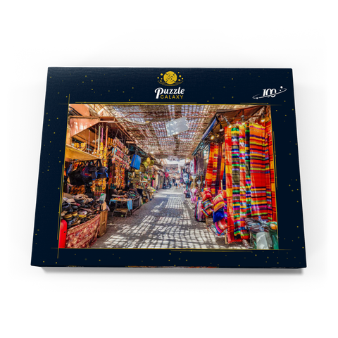 Souvenirs auf dem Jamaa-el-Fna-Markt in der alten Medina, Marrakesch, Marokko 100 Puzzle Schachtel Ansicht3