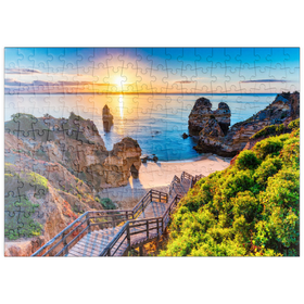 Darstellung des Puzzle Motivs Camilo Beach (Praia do Camilo) an der Algarve, Portugal - Puzzleteile: 200