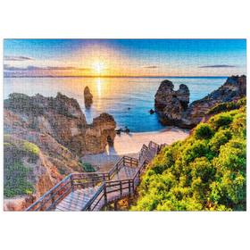 Darstellung des Puzzle Motivs Camilo Beach (Praia do Camilo) an der Algarve, Portugal - Puzzleteile: 500