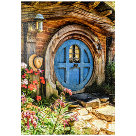 Darstellung des Puzzle-Motivs Hobbit-Haus in Hobbiton, Neuseeland – Puzzleteile: 1000
