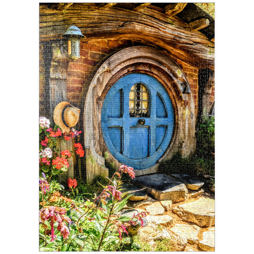 puzzleplate Hobbit-Haus in Hobbiton, Neuseeland 1000 Puzzle
