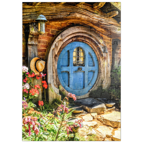 puzzleplate Hobbit-Haus in Hobbiton, Neuseeland 100 Puzzle