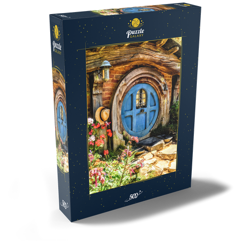 Hobbit-Haus in Hobbiton, Neuseeland 500 Puzzle Schachtel Ansicht2