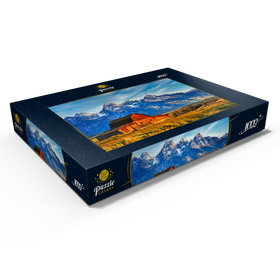 Alternative Darstellung des Puzzle-Motivs Barn on Mormon Run , Wyoming beliebte Scheune in Jackson Hole – Puzzleteile: 1000