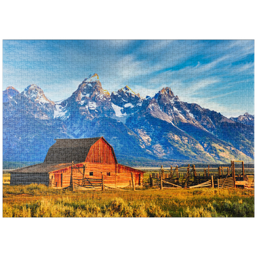 puzzleplate Barn on Mormon Run , Wyoming beliebteste Scheune in Jackson Hole. 1000 Puzzle