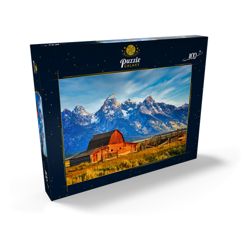 Barn on Mormon Run , Wyoming beliebteste Scheune in Jackson Hole. 100 Puzzle Schachtel Ansicht2