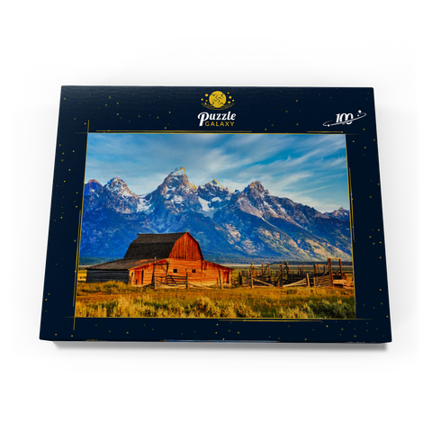Barn on Mormon Run , Wyoming beliebteste Scheune in Jackson Hole. 100 Puzzle Schachtel Ansicht3