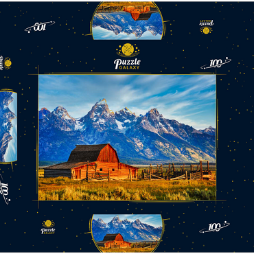Barn on Mormon Run , Wyoming beliebteste Scheune in Jackson Hole. 100 Puzzle Schachtel 3D Modell