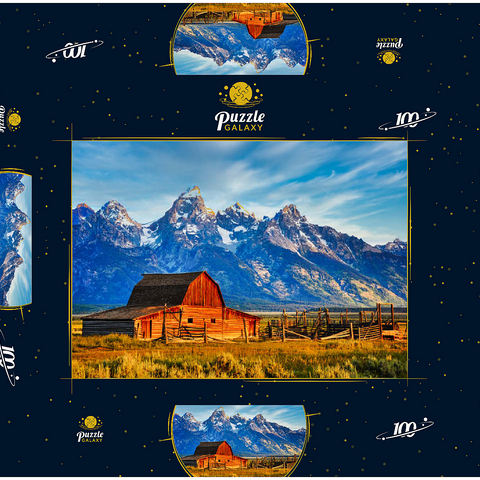 Barn on Mormon Run , Wyoming beliebteste Scheune in Jackson Hole. 100 Puzzle Schachtel 3D Modell