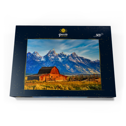 Barn on Mormon Run , Wyoming beliebteste Scheune in Jackson Hole. 500 Puzzle Schachtel Ansicht3