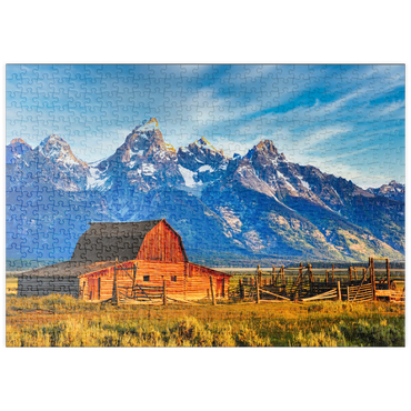 puzzleplate Barn on Mormon Run , Wyoming beliebteste Scheune in Jackson Hole. 500 Puzzle