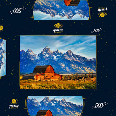 Barn on Mormon Run , Wyoming beliebteste Scheune in Jackson Hole. 500 Puzzle Schachtel 3D Modell
