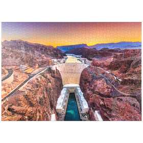 Darstellung des Puzzle-Motivs Hoover-Damm am Colorado River, der Nevada und Arizona durchquert – Puzzleteile: 1000