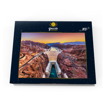 Hoover-Damm am Colorado River, der Nevada und Arizona durchquert. 100 Puzzle Schachtel Ansicht3