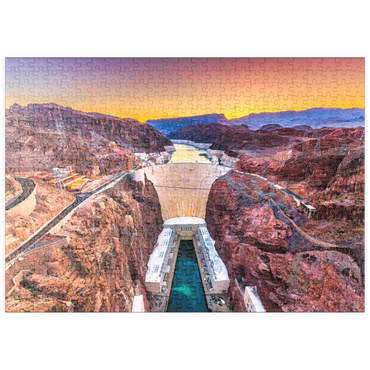 puzzleplate Hoover-Damm am Colorado River, der Nevada und Arizona durchquert. 500 Puzzle