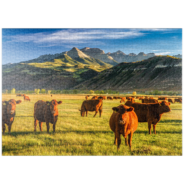 puzzleplate Herbst auf einer Viehranch in Colorado bei Ridgway - County Road 12 1000 Puzzle