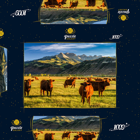 Herbst auf einer Viehranch in Colorado bei Ridgway - County Road 12 1000 Puzzle Schachtel 3D Modell
