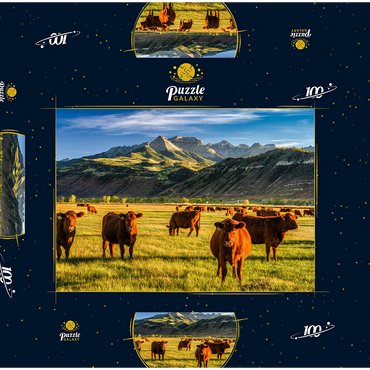 Herbst auf einer Viehranch in Colorado bei Ridgway - County Road 12 100 Puzzle Schachtel 3D Modell
