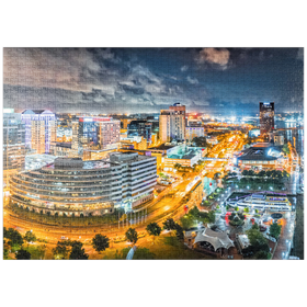 Darstellung des Puzzle-Motivs Luftbild von Norfolk Virginia bei Nacht – Puzzleteile: 1000