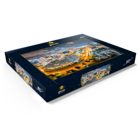 Darstellung des Puzzle Motivs Luftbild von Norfolk Virginia bei Nacht - Puzzleteile: 100