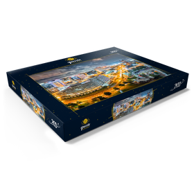 Darstellung des Puzzle Motivs Luftbild von Norfolk Virginia bei Nacht - Puzzleteile: 200