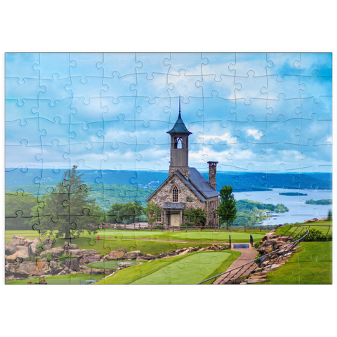 puzzleplate Kirche auf der Spitze des Felsens in Branson Missouri 100 Puzzle