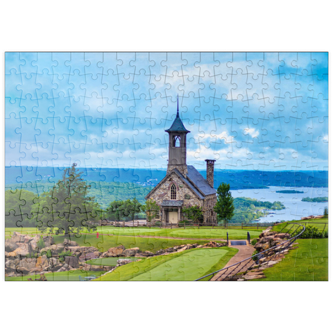 puzzleplate Kirche auf der Spitze des Felsens in Branson Missouri 200 Puzzle