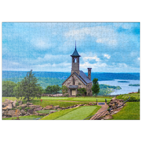 puzzleplate Kirche auf der Spitze des Felsens in Branson Missouri 500 Puzzle