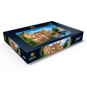 Darstellung des Puzzle Motivs Klassische Sicht auf das historische Stadtzentrum mit Kanal in Brügge, Provinz Westflandern - Puzzleteile: 1000