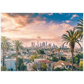 Darstellung des Puzzle Motivs Schöner Sonnenuntergang im Zentrum von Los Angeles - Puzzleteile: 1000