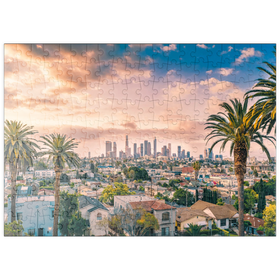 Darstellung des Puzzle-Motivs Schöner Sonnenuntergang im Zentrum von Los Angeles – Puzzleteile: 200