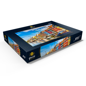 Darstellung des Puzzle Motivs Berühmter alter Nyhavn Hafen im Zentrum von Kopenhagen, Dänemark - Puzzleteile: 1000