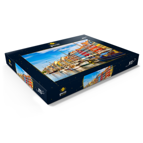 Darstellung des Puzzle Motivs Berühmter alter Nyhavn Hafen im Zentrum von Kopenhagen, Dänemark - Puzzleteile: 100