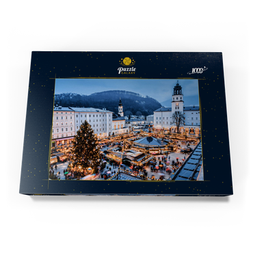 Salzburg, Österreich: Weihnachtsmarkt in der Altstadt von Salzburg. 1000 Puzzle Schachtel Ansicht3