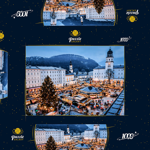 Salzburg, Österreich: Weihnachtsmarkt in der Altstadt von Salzburg. 1000 Puzzle Schachtel 3D Modell