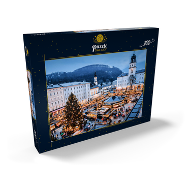 Salzburg, Österreich: Weihnachtsmarkt in der Altstadt von Salzburg. 100 Puzzle Schachtel Ansicht2