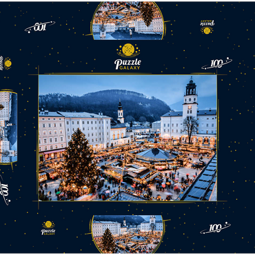 Salzburg, Österreich: Weihnachtsmarkt in der Altstadt von Salzburg. 100 Puzzle Schachtel 3D Modell