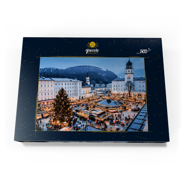 Salzburg, Österreich: Weihnachtsmarkt in der Altstadt von Salzburg. 500 Puzzle Schachtel Ansicht3