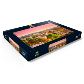 Darstellung des Puzzle Motivs Santa Fe Downtown Skyline bei Dämmerung, New Mexico, USA - Puzzleteile: 200