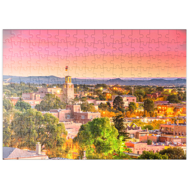 puzzleplate Santa Fe, New Mexico, USA Downtown Skyline bei Dämmerung. 200 Puzzle