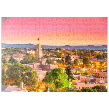 puzzleplate Santa Fe, New Mexico, USA Downtown Skyline bei Dämmerung. 500 Puzzle