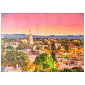 Darstellung des Puzzle Motivs Santa Fe Downtown Skyline bei Dämmerung, New Mexico, USA - Puzzleteile: 500
