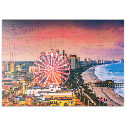 puzzleplate Myrtle Beach, South Carolina, USA Skyline der Stadt. 100 Puzzle