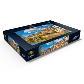 Alternative Darstellung des Puzzle-Motivs Tübingen, farbige Häuser am Neckar-Flussufer – Puzzleteile: 1000