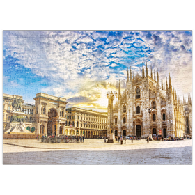 Darstellung des Puzzle Motivs Mailänder Dom (Duomo di Milano) und Galleria Vittorio Emanuele II, Mailand, Italien. - Puzzleteile: 500