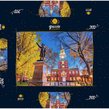Independence Hall in Philadelphia, Pennsylvania, USA. 200 Puzzle Schachtel 3D Modell